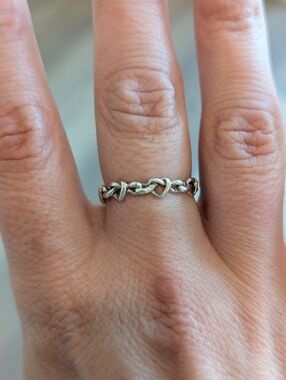 Pandora Sterling Silver Knotted Heart Ring Size 7 (54) Love Knot Stackable